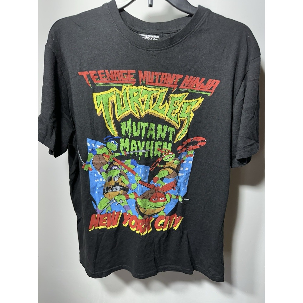 Teenage Mutant Ninja Turtles T Shirt Mens Size L Black Mutant Mayhem Graphic